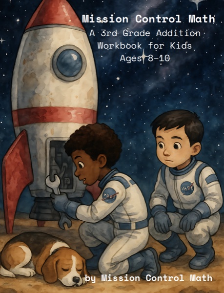Mission Control Math: A 3rd Grade Addition Workbook cover